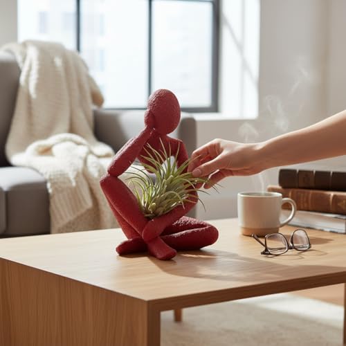 Ponder Minimalist Sculpture, Modern Abstract Home Decor, 3D Printed Art (Velvet) - color: Velvet