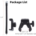 Mic Stand Phone Holder, Flexible Phone Mount with 7.9" Removable Gooseneck for Microphone Music Stand, 360°Adjustable Phone Holder for iPhone 16 Pro Max, 15 Plus, All Smartphones
