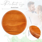 Menkxi Round Wooden Display Base for Hand Casting Kit, 6.3 x 6.3 x 0.6 Inch Solid Wood Stand for Couple & Family Hand Sculpture, Anniversary, Wedding & Home Decor - style: Round
