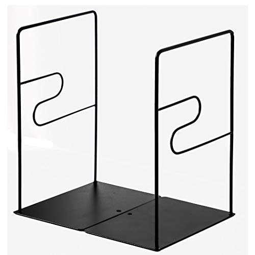 Minimalist Style Bookends Metal Adjustable Books Holder Stand Book Rack Desk Bookend - Z line, Black - color: Z Line, Black