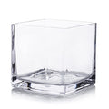 EnovaFloral Square Glass Cube Vase (4x4 Inch) - Set of 1 with Floating Candle Holders for Wedding Centerpieces & Home Office Decor - size: 4x4x4