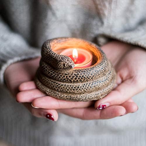 Coiled Snake Candlestick Candle Holder, Resin Tealight Candleholder, Serpent Sculpture, Ornament Garden Home Decorations(2Pcs)
