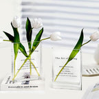 Aoderun Book Vase for Flowers Clear Glass Vase for Book Lovers Unique Flower Vase for Bookshelf Living Room Dining&Coffee Table Kitchen Office Home Decor
