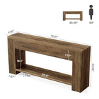 Tribesigns 70.9-Inch Console Tables for Entryway, Narrow Wooden Long Sofa Table Behind the Couch, Farmhouse Fluted Hallway Accent Table for for Living Room, Entrance, Foyer (Rustic Brown) - color: Rustic Brown