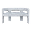 Jofran Gwen Modern Luxury Jacquard Fabric Upholstered Hallway Bedroom Sculpture Bench, 49" W X 22" D X 29.5" H, Blue - color: Blue