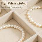 pickpiff Drawer Jewelry Organizer & Display Trays: 2pcs 12grid Velvet Stackable Jewelry Case (13.8x9.4x1.2inch) - Soft Beige Necklace Holder Bracelet Display Watch Box - size: 12 grids + 12 grids