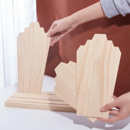 PH PandaHall Wood Necklace Display Stands with 3-Row Holder and 3 Removable Displays Wood Plank Necklace Storage Holder Bust Easel Jewelry Display for Necklaces, Rings Storage, Blanched Almond