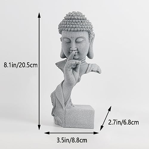 livelyfish Meditating Buddha Statue Zen Garden Statues Sandstone Thinker Buddha Sculpture Figurine for Fish Tank Aquarium Home Decorations, Gift (Medium) - size: Medium