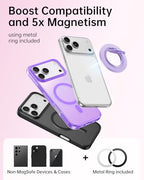 SYNCWIRE Magnetic Phone Ring Holder for MagSafe, 360° Rotation Cell Phone Grip Stand Finger Ring Kickstand Two-Sided Magnet Compatible with iPhone 17 Pro Max 16 15 14 13 12 MagSafe Accessories - color: Single Ring-1PCS-Lavender Lovers