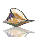 QFkris 8.4" Glass Conch Figurines, Hand Blown Seashell Art Figurine, Crystal Glass Paperweight, Home Decor Collectible Statue - color: Brown