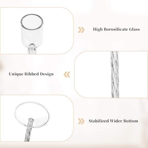 Glasseam Glass Candlestick Holders Clear: Taper Candle Holders Set of 4 Tall Candle Stick Candle Holder for Tapered Candles Decorative Candle Holders for Table Centerpiece Wedding Christmas Home Decor - color: Clear