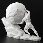 Veronese Design 8 1/8 Inch Sisyphus Pushing The Eternal Boulder Resin Statue Marble White Finish Home Decor Sculpture Greek and Roman Collectible - color: Marble White Finish