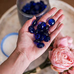 Galashield Flat Glass Marbles for Vases Cobalt Blue Glass Gems Beads Pebbles Vase Filler (1 LB, Approx. 105 PCS) - color: Cobalt Blue, size: 1 LB