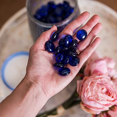Galashield Flat Glass Marbles for Vases Cobalt Blue Glass Gems Beads Pebbles Vase Filler (5 LBS, Approx. 540 PCS) - color: Cobalt Blue, size: 5 LBS