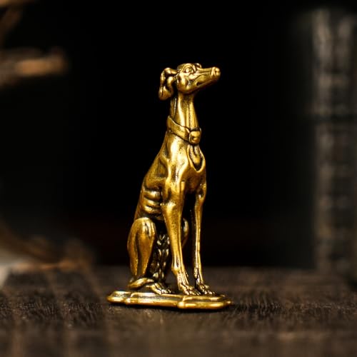 Retro 100% Solid Brass Emaciated Dog Sculpture - Skinny but Unbroken Canine Figurine, Handmade Vintage Survivor Art, Unique Gift for Dog Lovers & Collectors, Symbol of Perseverance - style: Thin Dog