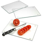 Tempered Glass Cutting Board Long Lasting Clear Glass Scratch, Heat, Shatter Resistant, Dishwasher Safe. (3 Rectangle 10x7") - size: 3 Rectangle 10"L x 7"W