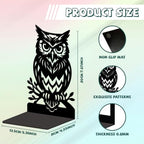 Peacoblue Metal Bookends for Shelves, Modern Decorative Heavy Duty Study Book Ends Stoppers for Office, Desk, Shelf, Room 5.3"x4.3"x7.9" Cast Iron Simple Tall Bookends 1 Pair (Owl on Tree Branch) - style: Owl on Tree Branch