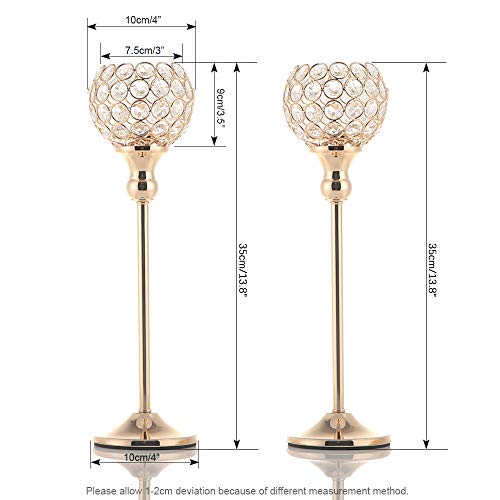 VINCIGANT Votive Candle Holders Pack of 2 for Modern Anniversary Celebration Halloween Wedding Coffee Table Decorative Centerpieces - size: 2 pcs 15" Tall