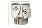 Bloomingville White Stoneware Vase with Abstract Face Design & Reactive Glaze Finish (Each one will vary)