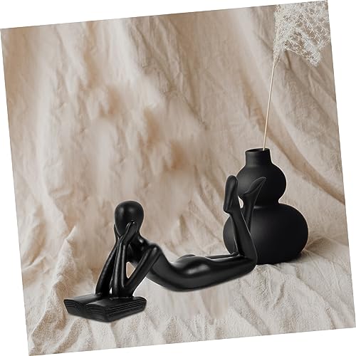 Abstract Resin Thinker Statue Modern Minimalist Home Decor for Living Room and Office Creative Desktop Decoration Sculpture for Book Lovers