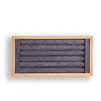 Coward Bamboo Ring Earrings Display Holder Jewelry Storage Tray Organizer (gray) - color: Gray Velvet