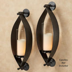 Touch of Class Xander Wall Sconce Pair - Handcrafted Steel - Black - Glass Hurricane - Set of 2 - Metal Sconces Holder for Bedroom, Bathroom, Living Room, Kitchen Walls, Hallways - color: Black
