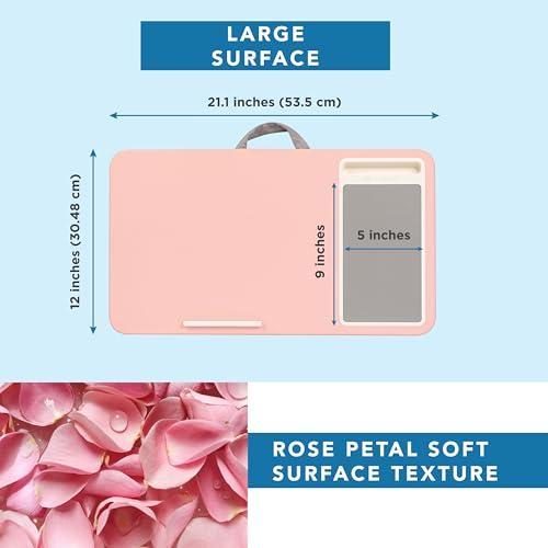 LAPGEAR Home Office Lap Desk with Device Ledge, Mouse Pad, and Phone Holder - Pink - Fits up to 15.6 Inch Laptops - Style No. 91584 - color: Blush Pink, size: Home Office