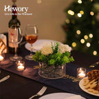 Hewory Acrylic Flower Vases for Centerpieces Round 6pcs Short Clear Floral Vase with 13 Holes, Box Arranger Bulk Low Base Holder for Wedding Birthday Party Event Dining Table Decor, 2.56"(H)×5.9"(D)
