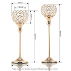 VINCIGANT Gold Crystal Candle Holders Set of 2,Pillar Candlesticks for Table Centerpieces, Valentine's Day Home Decor Wedding Party Housewarming Gift - size: 2 pcs 13" & 15" Tall