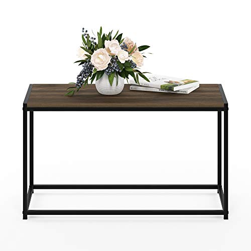 FURINNO Camnus Modern Living Coffee Table, Columbia Walnut - color: Columbia Walnut, size: Rectangular Metal Frame