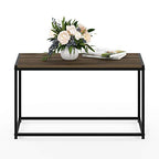 FURINNO Camnus Modern Living Coffee Table, Columbia Walnut - color: Columbia Walnut, size: Rectangular Metal Frame