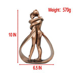 Resin Couple Statue, Modern Decor Romantic Lovers Embrace Statue Abstract Sculpture Wedding for Home Table Bookshelf Desktop Decoration