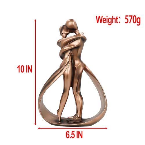 Resin Couple Statue, Modern Decor Romantic Lovers Embrace Statue Abstract Sculpture Wedding for Home Table Bookshelf Desktop Decoration