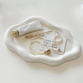 Ceramic Jewelry Dish for Women, Jewelry Tray Trinket Dish, Irregular Cloud Shape Ceramic Plate, Watch Keys Tray Ring Dish Holder for Mother's Day/Christmas/Thanksgiving/Birthday Gift(White) - color: White
