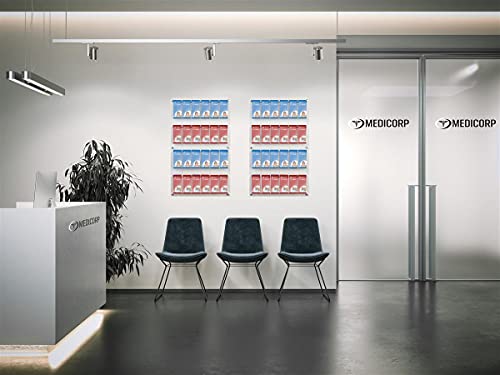 Displays2go Acrylic Brochure Rack, Wall-Mount, 4-Tiered, 12 to 24 Adjustable Pockets - Clear (2RP12CLR) - color: Clear, size: 12 Pockets