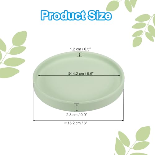 PATIKIL 6 Inch Round Ceramic Plant Saucer, Plant Saucer Tray Flower Planter Drip Tray for Indoors Outdoors Patio Balcony, Mint Green - color: Mint Green
