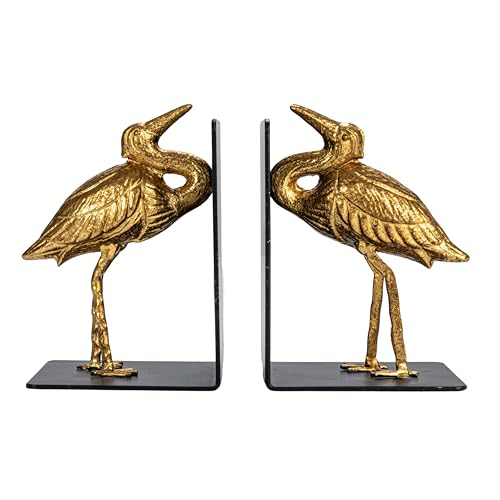 Creative Co-Op Decorative Cast Iron Bird Bookends, Gold, Set of 2