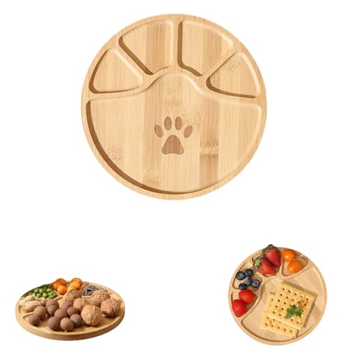 1PCS Bamboo Tray - Suitable for The Bathroom,Kitchen,Breakfast Tray and Round Decorative Tray (7.68 in * 7.68 in) - size: 7.7"