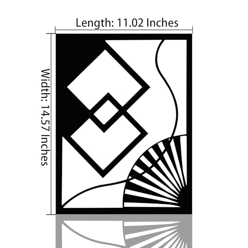 GlintHome Black Metal Wall Art - Minimalist 3D Textured Geometry Abstract Sculptures Wall Art for Living Room Office Garden Bedroom Bathroom Home Decor - color: Black-013, size: Small