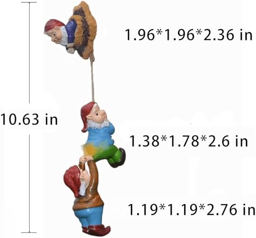 Teaeeno Gnome Climbing Tree and Tree Stump Decor,Garden Gnome Statue Set,Vivid Fairy Gnome Outdoor Sculpture,Whimsical Gnomes Miniature Figurines,Micro Gnome Landscape Figurine for Lawn Balcony Patio - color: Pink