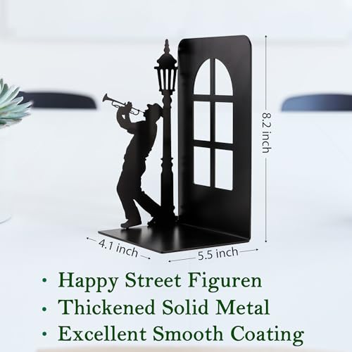 Design Book Ends for Shelves Decorative Desk or Countertop, Hidden Metal Bookends Hold Books, Bookend Holder for Mother's Day Decorations Gift, Gift for Book End Mother's Day Decor (Set of 2) - color: Colorful_black