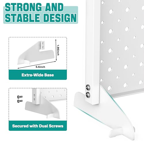 EVERHANGER Metal Pegboard Display Stand, Freestanding Tabletop Pegboard Display for Craft Shows & Fairs, 12"X16", 2pcs White - color: White, size: 2pack 12"X16"
