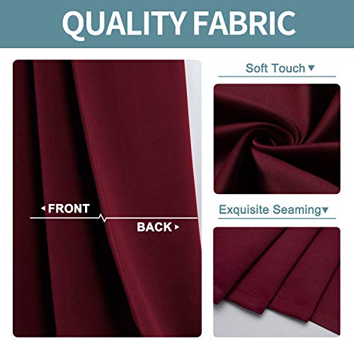 ChrisDowa Small Window Curtains 40 inches Long for Bedroom - Grommet Short Thermal Insulated Room Darkening Curtains for Kitchen (2 Panels, Burgundy, 29 x 40 Inch) - color: Burgundy Red, size: 29"W x 40"L (Pack of 2)