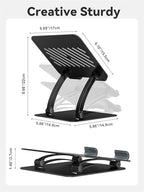 tounee Tablet Holder Stand, Dual Rod Adjustable Aluminum Desktop Stand, Compatible with 4.7-16.9" iPads, Surface Tablets, Portable Monitor, Kindle and More (Black) - color: Black