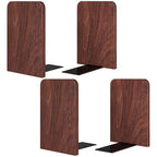 Book Ends,2Pairs Bookends Square Heavy Duty Wooden Bookend - color: Square Blackwalnut, size: 2Pair