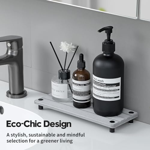 Razborci Fast Stone Drying Tray Diatomite Sponge Holder Mat, Kitchen Sink Organizer Sink Caddy, Kitchen & Bathroom Counter Makeup Vanity Dispenser Toothbrush Bottle Soap Dish Rack,Light Gray, 10" x 4" - color: 1. Gray, size: 10" x 4" x 1"