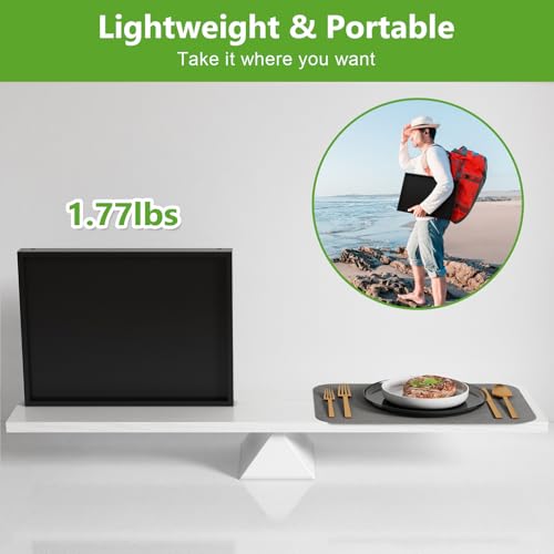 Youpehom Bed Tray Table with Folding Legs,Bamboo Breakfast in Bed for Kitchen Serving Tray,Sofa,Eating,Used As Laptop Desk Snack Tray 2 Pack (Black) - color: Black-2 Pack, size: Medium