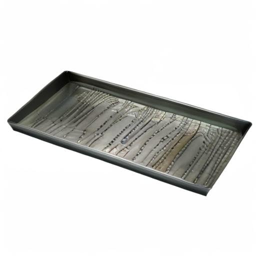 HF by LT Birch Forest Pattern Metal Boot Tray, 30 x 13 inches, Antique Zinc Finish