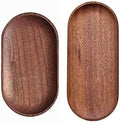 2 Pack Solid Wood Serving Platters and Trays of Natural Wood with Edge,Rectangular Avoid Sliding and Spilling Food (Walnut Trays x 2Pack) - color: Walnut Trays 2pack