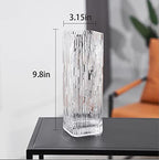 Modern Minimalist Glass Square Vase, Crystal Glass Vase, White - color: White